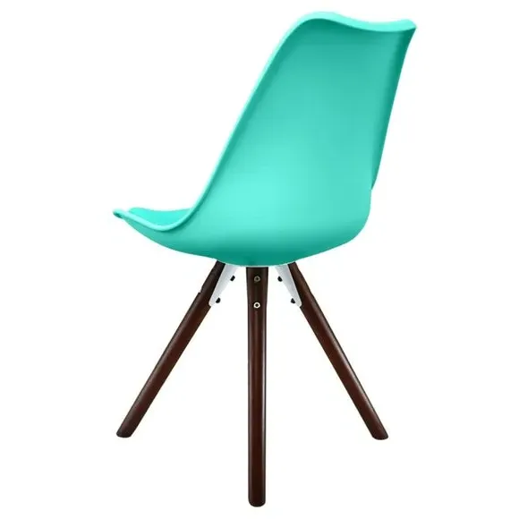Dining Chair with Pyramid Legs - Aqua, Plastic