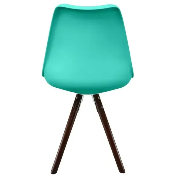 Dining Chair with Pyramid Legs - Aqua, Plastic