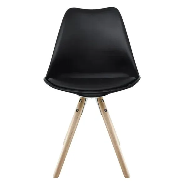 Dining Chair with Pyramid Legs - Black, Plastic