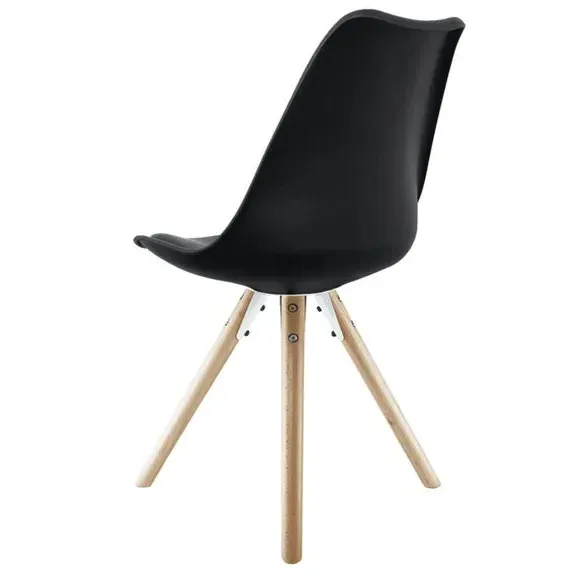 Dining Chair with Pyramid Legs - Black, Plastic
