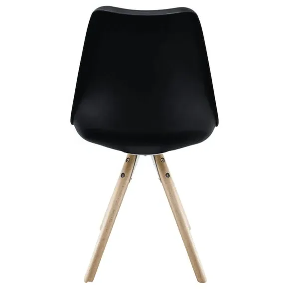 Dining Chair with Pyramid Legs - Black, Plastic