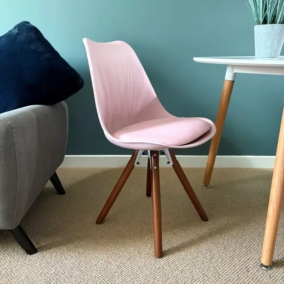 Dining Chair with Pyramid Legs - Blush, Plastic