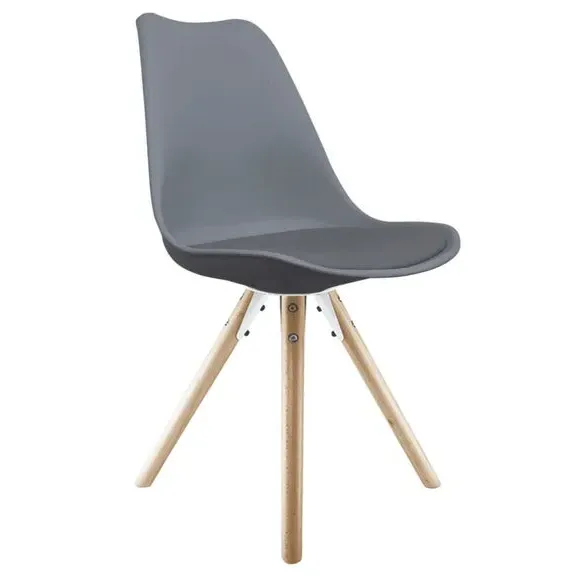 Dining Chair with Pyramid Legs - Dark Grey, Plastic