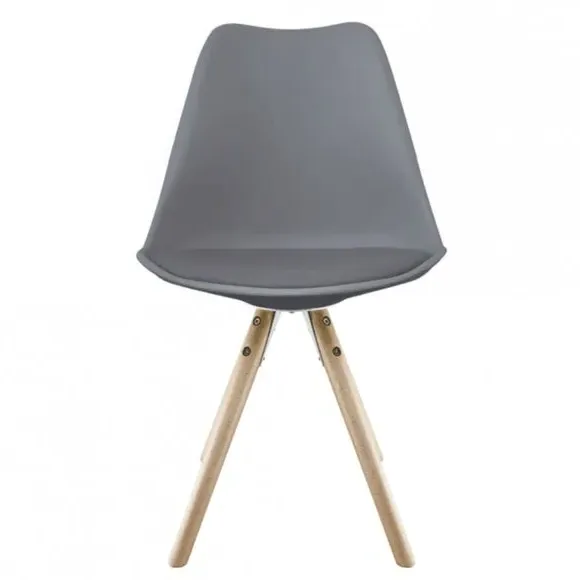 Dining Chair with Pyramid Legs - Dark Grey, Plastic