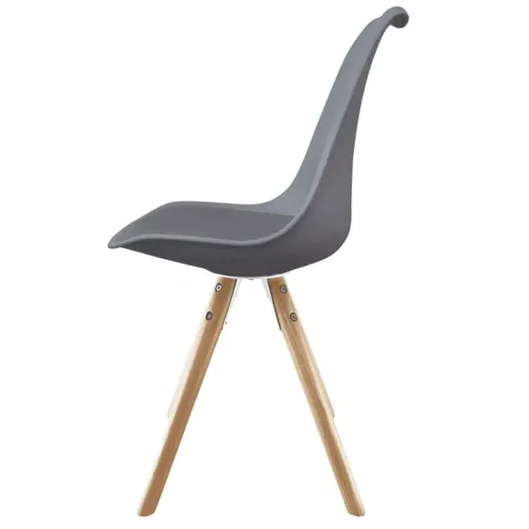 Dining Chair with Pyramid Legs - Dark Grey, Plastic