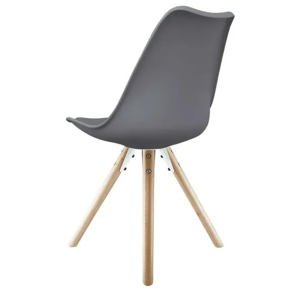 Dining Chair with Pyramid Legs - Dark Grey, Plastic