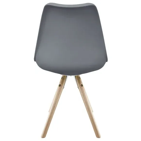 Dining Chair with Pyramid Legs - Dark Grey, Plastic