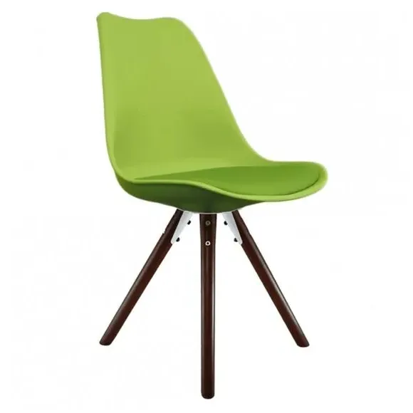 Dining Chair with Pyramid Legs - Green, Plastic