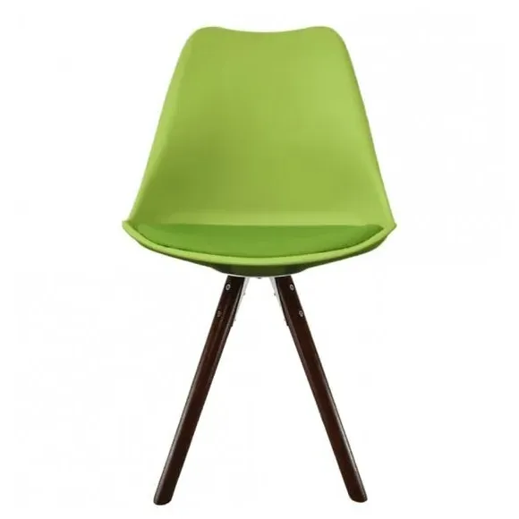 Dining Chair with Pyramid Legs - Green, Plastic
