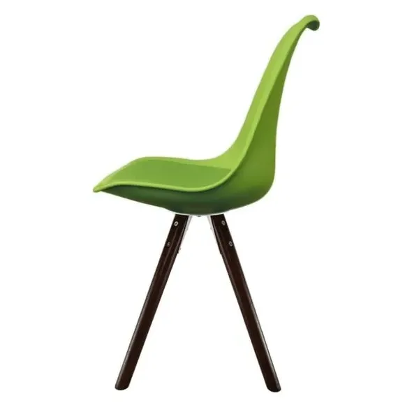 Dining Chair with Pyramid Legs - Green, Plastic