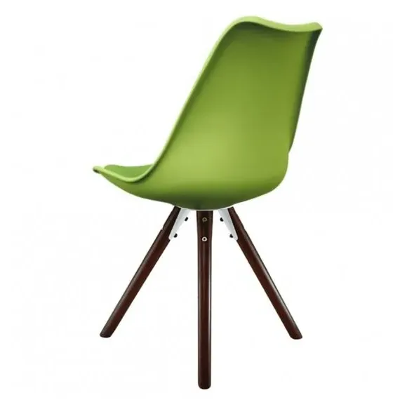 Dining Chair with Pyramid Legs - Green, Plastic