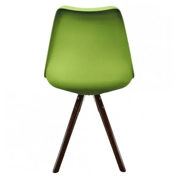 Dining Chair with Pyramid Legs - Green, Plastic