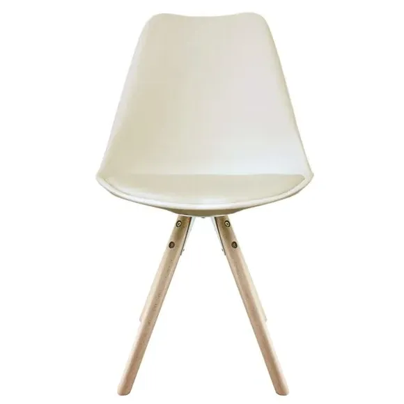 Dining Chair with Pyramid Legs - Vanilla, Plastic