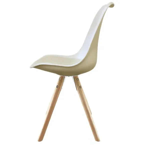Dining Chair with Pyramid Legs - Vanilla, Plastic