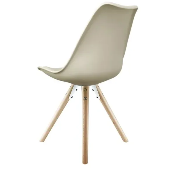 Dining Chair with Pyramid Legs - Vanilla, Plastic