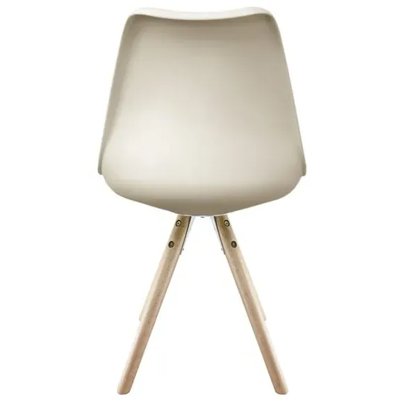 Dining Chair with Pyramid Legs - Vanilla, Plastic