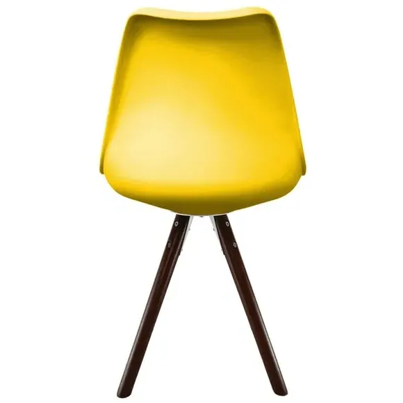 Dining Chair with Pyramid Legs - Yellow, Plastic