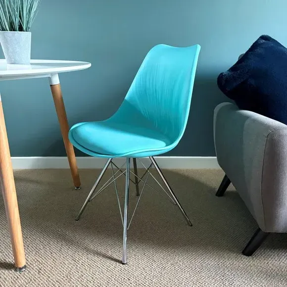 Dining Chair with Removable Pad - Aqua, Plastic image