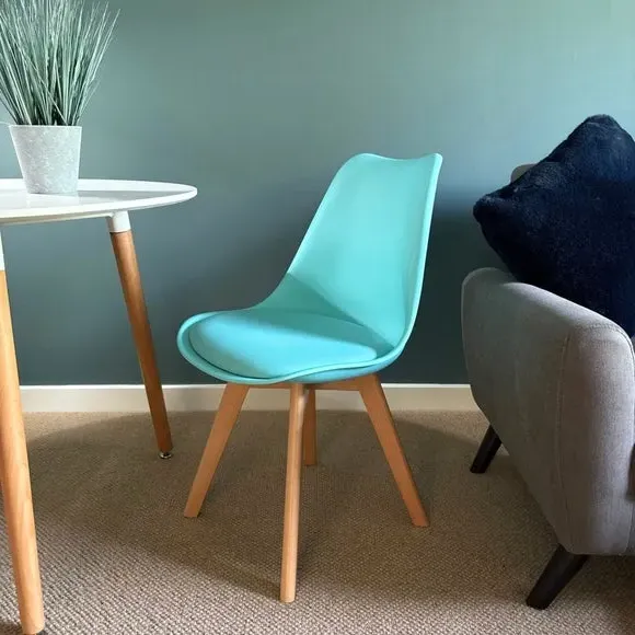 Dining Chair with Removable Pad - Aqua, Plastic image