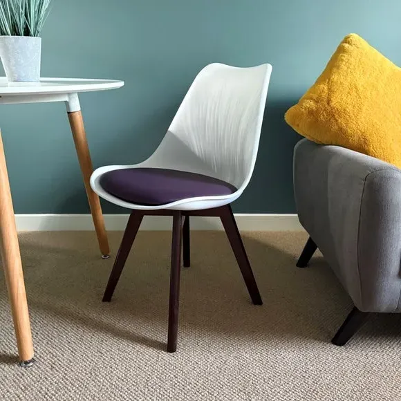Dining Chair with Removable Pad - Aubergine, Plastic