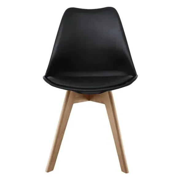 Dining Chair with Removable Pad - Black, Plastic