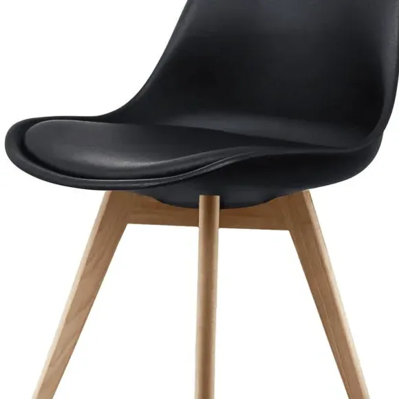 Dining Chair with Removable Pad - Black, Plastic