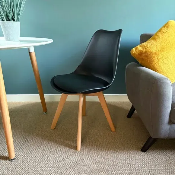 Dining Chair with Removable Pad - Black, Plastic