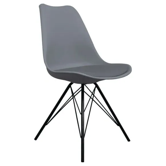 Dining Chair with Removable Pad - Dark Grey, Plastic