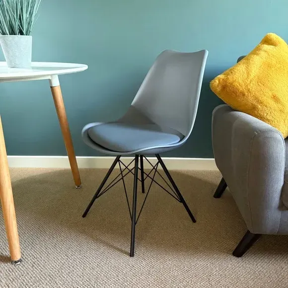 Dining Chair with Removable Pad - Dark Grey, Plastic