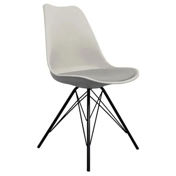 Dining Chair with Removable Pad - Light Grey, Plastic