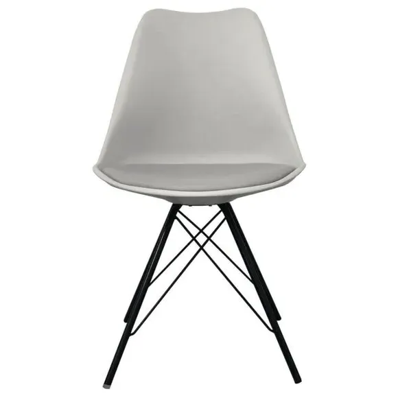 Dining Chair with Removable Pad - Light Grey, Plastic