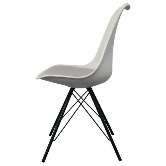 Dining Chair with Removable Pad - Light Grey, Plastic