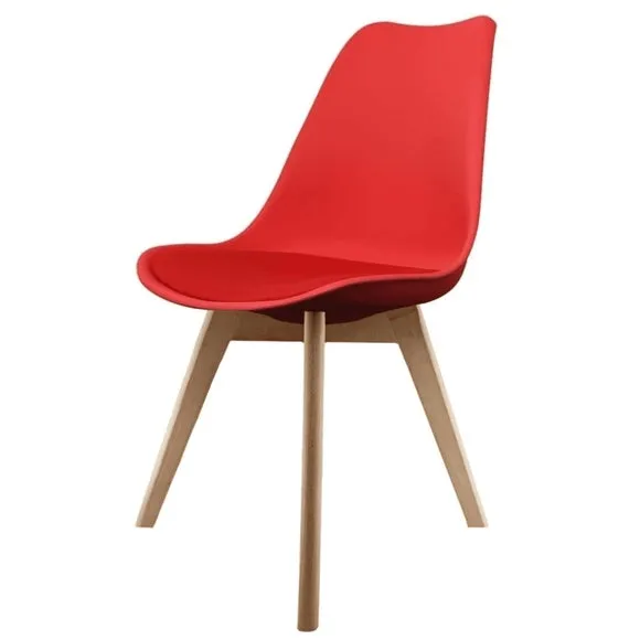 Dining Chair with Removable Pad - Red, Plastic