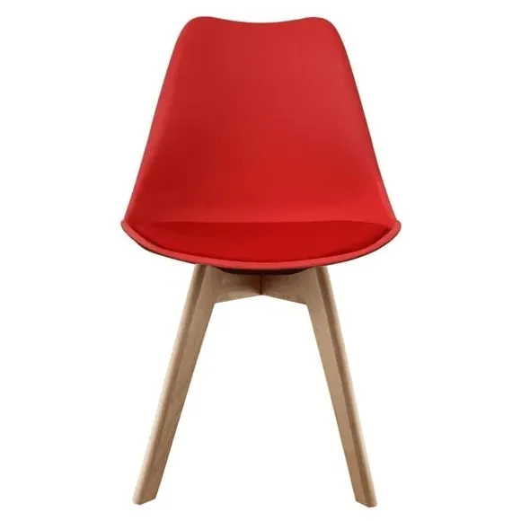 Dining Chair with Removable Pad - Red, Plastic