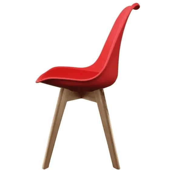 Dining Chair with Removable Pad - Red, Plastic