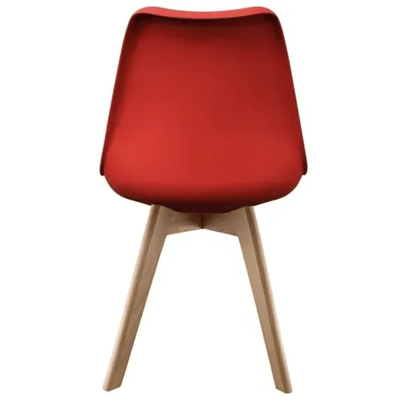 Dining Chair with Removable Pad - Red, Plastic