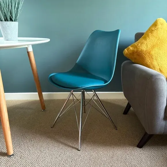 Dining Chair with Removable Pad - Teal, Plastic