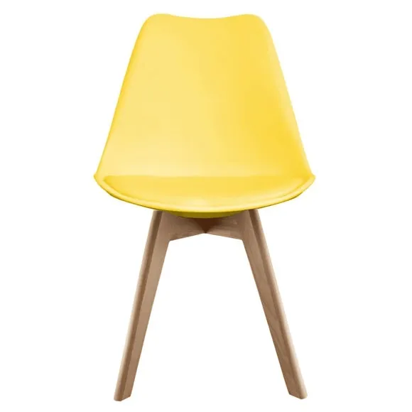 Dining Chair with Removable Pad - Yellow, Plastic