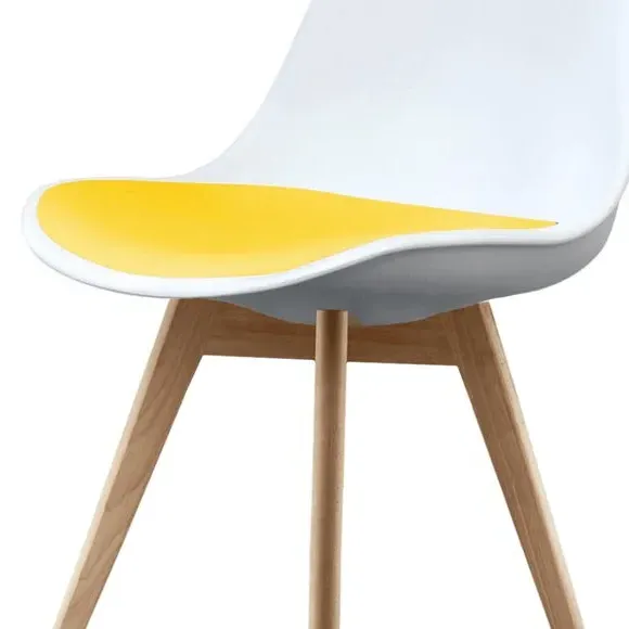 Dining Chair with Removable Pad - Yellow, Plastic