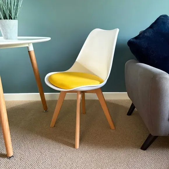 Dining Chair with Removable Pad - Yellow, Plastic