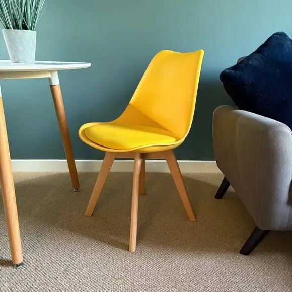 Dining Chair with Removable Pad - Yellow, Plastic