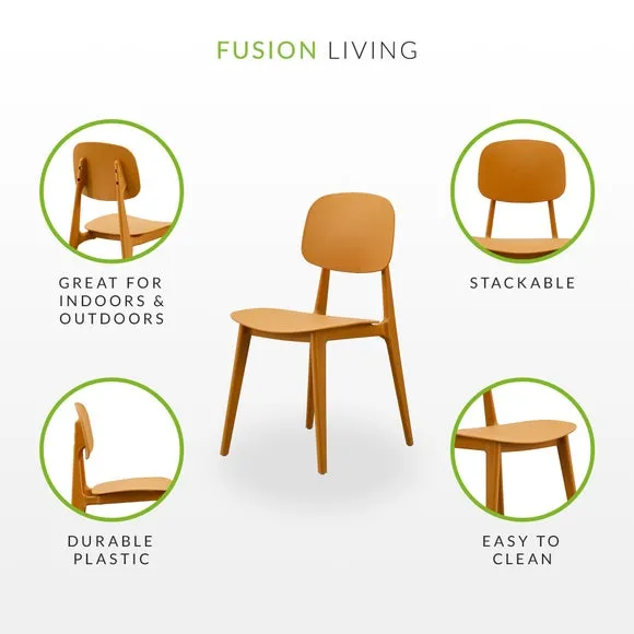 Stackable Dining Chair - Mustard, Plastic