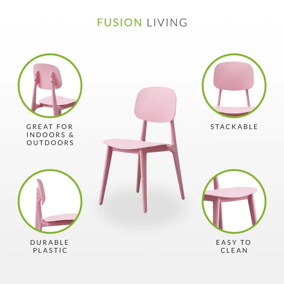 Stackable Dining Chair - Pink, Plastic