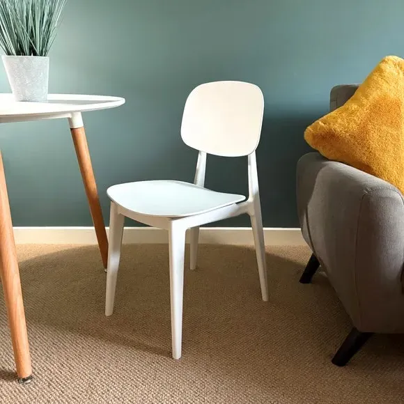 Stackable Dining Chair - White, Plastic