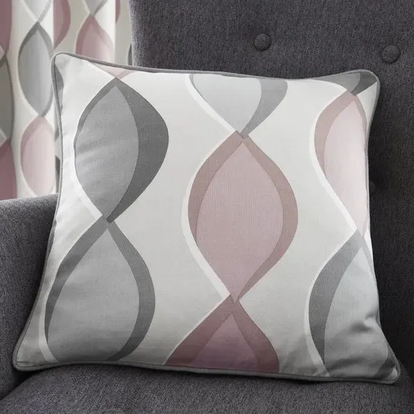 Ogee Pattern Cushion with Zip Cover - Blush, Cotton image