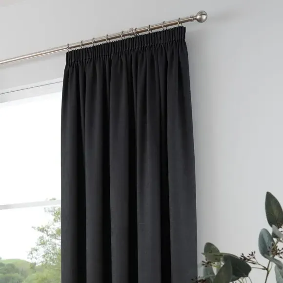 Pencil Pleat Curtains with Dim Out - Black image