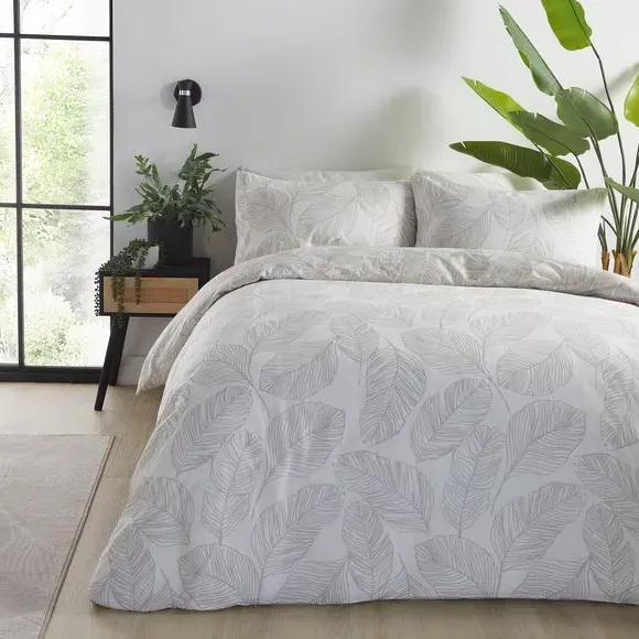 Reversible Duvet Cover Set - Natural, Polycotton