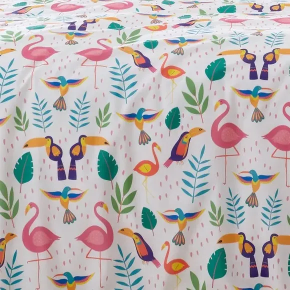 Reversible Duvet Cover Set - Pink, Polycotton