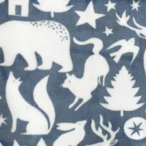 Scandi Animals Throw Blanket - Navy, Fleece