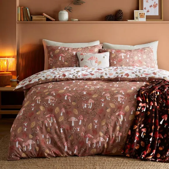 Square Cushion with Forest Design - Chocolate, Velvet